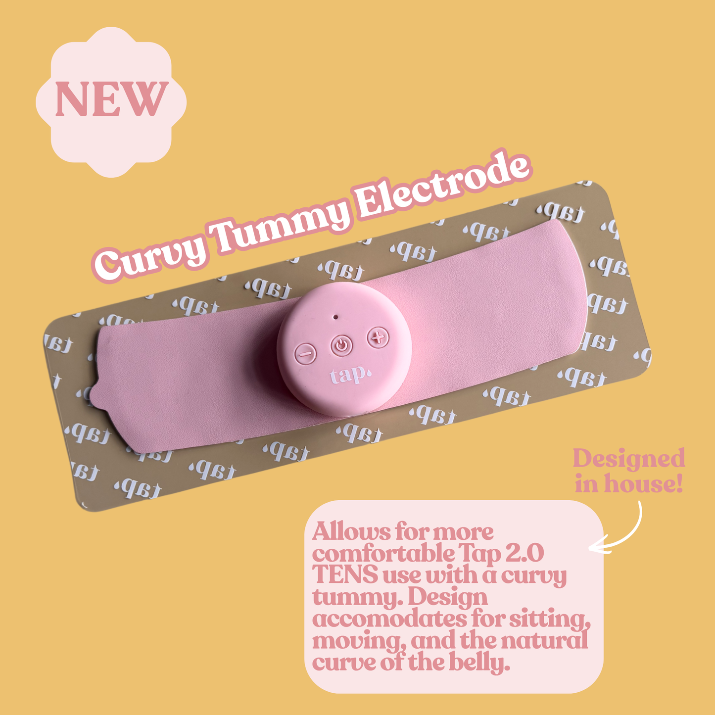 Pink Curvy Tummy TENS Replacement Pad from Tap. Health