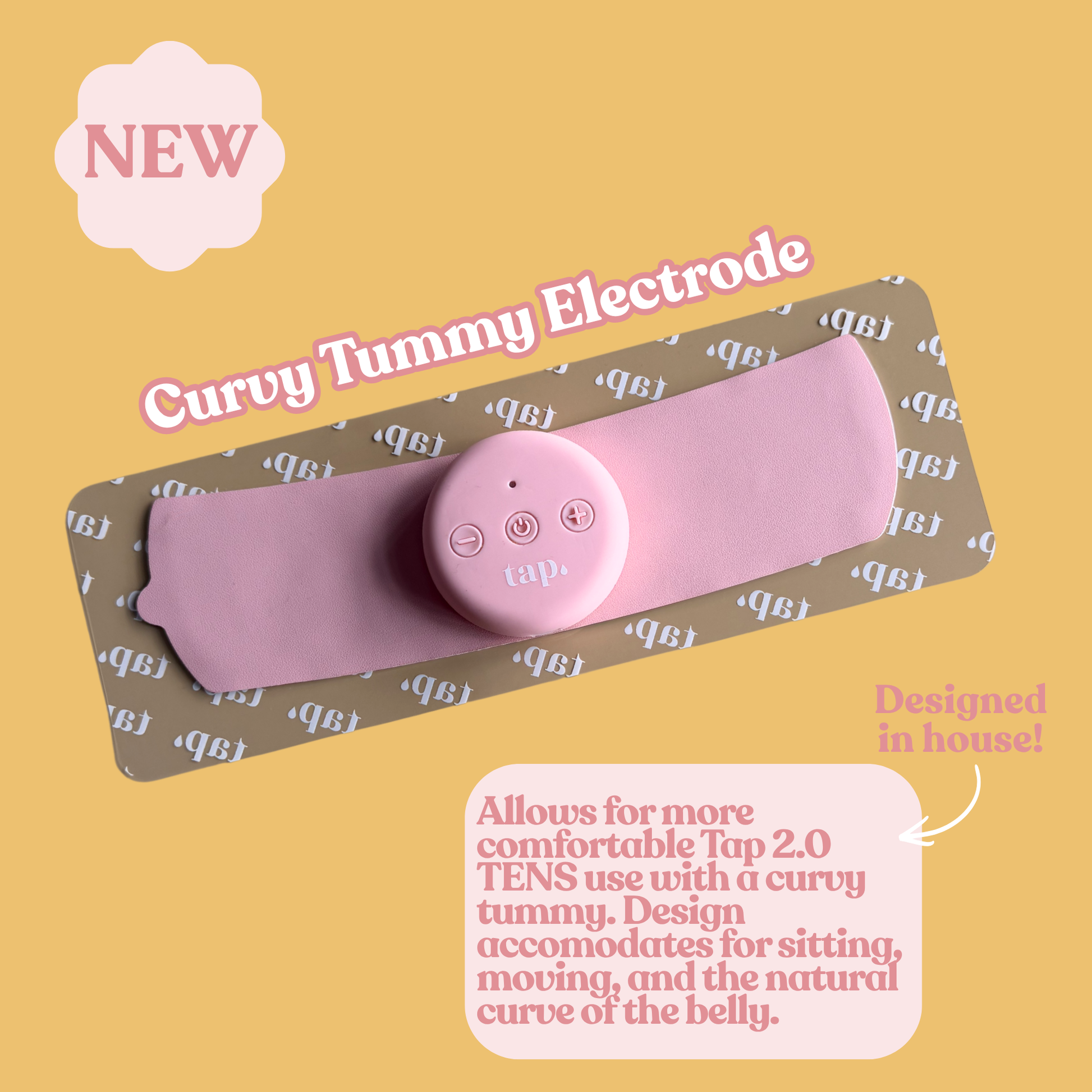 Pink Curvy Tummy TENS Replacement Pad from Tap. Health